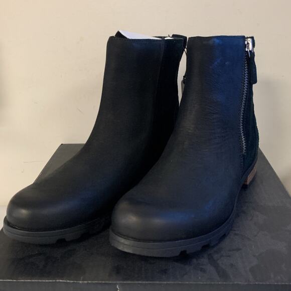 Sorel Women’s Size 8.5 Black Emelie Zip Waterproof Ankle Bootie Black NL… - Picture 2 of 9